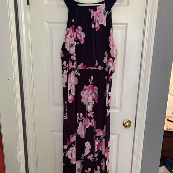 Floral Maxi Dress - Pink and Black - Picture 1 of 3